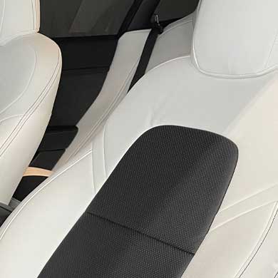 EKR Custom Fit Model 3 Car Seat Covers for Tesla Model 3 2017 2018 2019  2020 2021 2022 2023 - Full Set Leatherette (White)